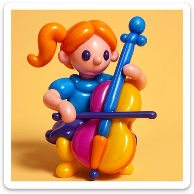 girl playing cello sticker