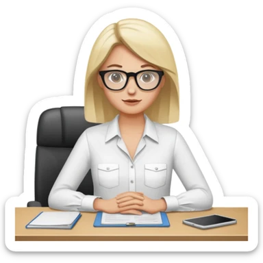 une image de 3/4 avec un recruteur à son bureau PAS DE FACE DE 3/4! qui regarde un candidat assis en face de lui. le recruteur est à droite sticker