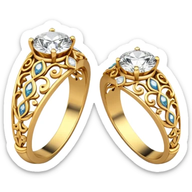 two ndian engagements rings next to each other sticker
