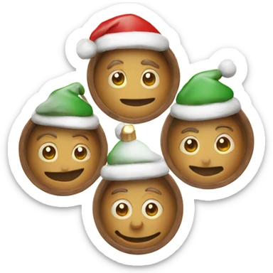 Christmas three with bowls  sticker