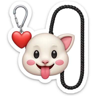 IOS heart eyes face with tongue out on leash sticker