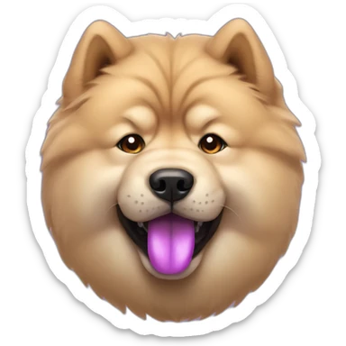 chow chow purple tongue sticker