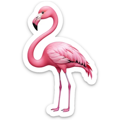 Flamingo with bow on its neck  sticker