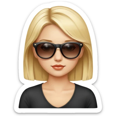 Chica rubia con gafas de sol sticker