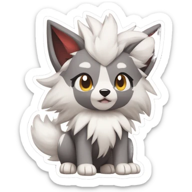 Kawaii Chibi Poochyena-Lycanroc-Pokémon Full Body sticker