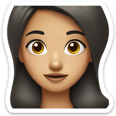 girl with dark hair and a mole in her cheek  sticker