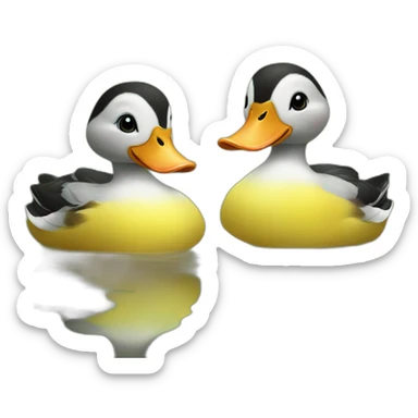 Mr and mrs cute ducks sticker