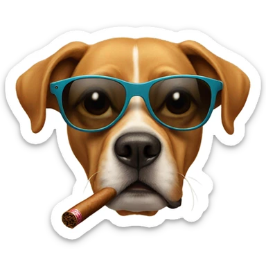 Dog with sunglasses and a cigar  sticker