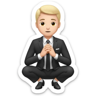 Submissive man on knees sticker