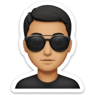 shorkshire con lentes de sol completamente negros sticker