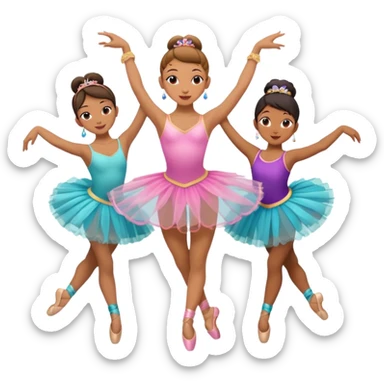 Ballerina (arabesque), street dancers. sticker