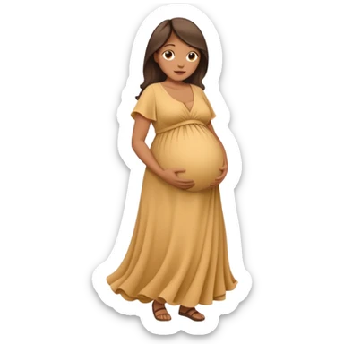 very heavily pregnant overdue lady sticker