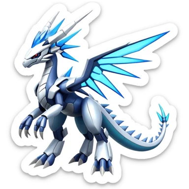  Cool Edgy Shiny Futuristic Ethereal Legendary Dialga-Digimon-Palkia-hybrid full body sticker
