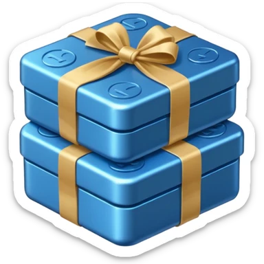 blue coins credit in a package sticker