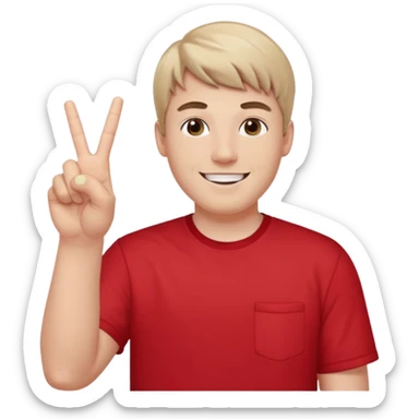 Mr Beast doing this sign "✌️" sticker