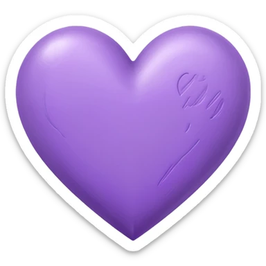 purple heart drwan by pencil on sheet of paper sticker