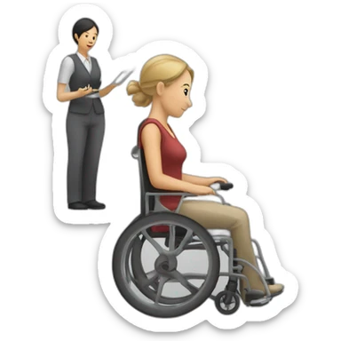 femme en situation de handicap apprend à prendre le bus sticker