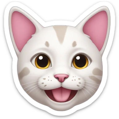 cat-pink-smile-with-big-ear sticker