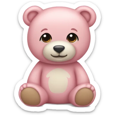 Light pink teddy bear sticker