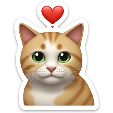 The cat is sick of hearts sticker