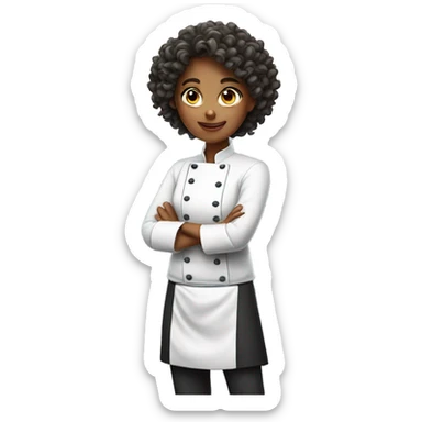 Chef girl with curly hair sticker