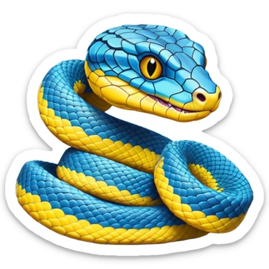 Blue cartoon pit viper sticker