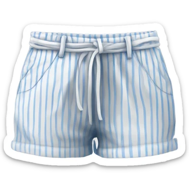 realistic women's shorts pin stripe white and blue sticker
