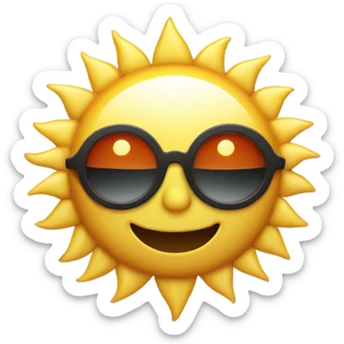 Sun with glasses sticker