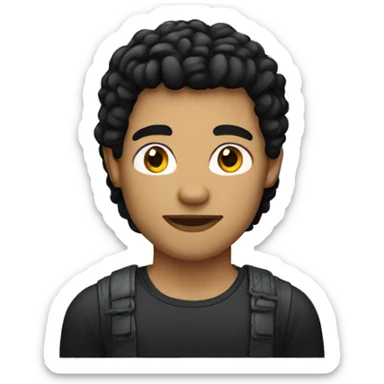 Light skinned guy with black mullet sticker