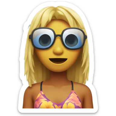 Chica en playa sticker
