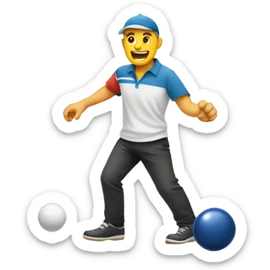 emoji of man playing a game of lawn bowls sticker