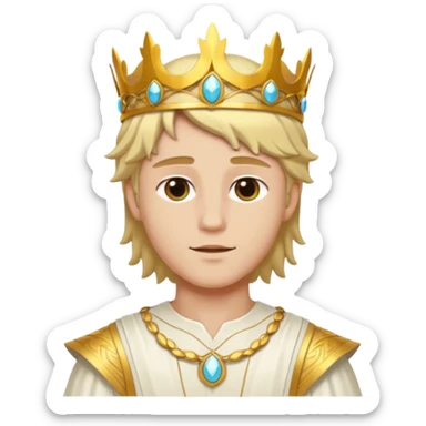 Sun Prince – sun circlet + white tunic,Golden Princes. sticker