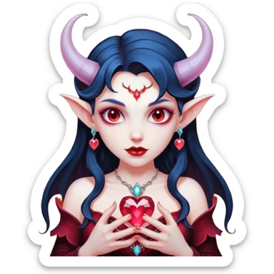 succubus crystal heart sticker