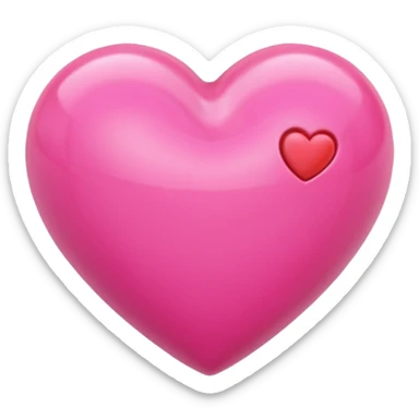A heart that expresses a deep love for someone. With a pink style. And a 3d look sticker