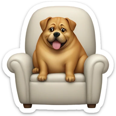 fat dog chair sticker