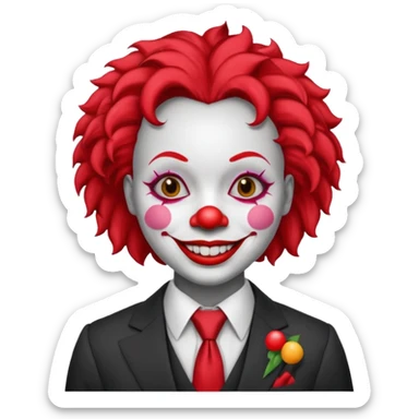 black woman Clown with a tie and suit sticker