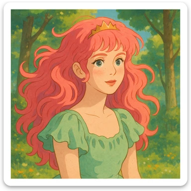 Chappell Roan in whimsical ghibli style with soft lighting sticker