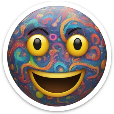 Smiley Face with psychedelic eyes sticker