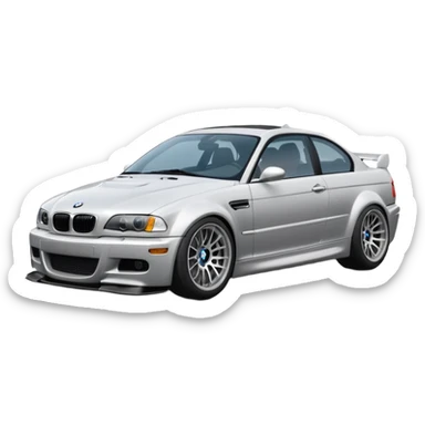As the BMW M3 E46 drifts around a corner, a slight wisp of smoke should rise from its rear, and its wheels should appear at a certain angle to the turn. Merge the car with the road so it doesn't disappear sticker