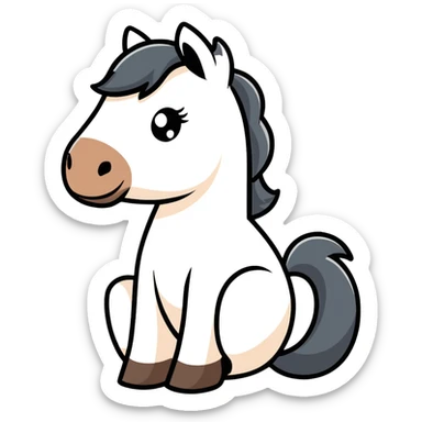 Horse sitting on its own balls sticker