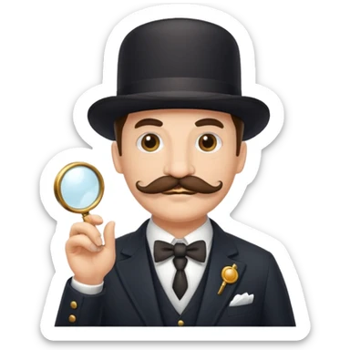 señor con bigote, y monoculo sticker