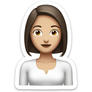 white lady with blue eyes and a brown bob who is dating a venezuelan lady with brown eyes and dark brown hair sticker