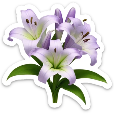Flower Bouquet of pastel violet lilies realistic sticker