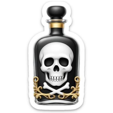 an elegant black poison bottle, no skull, no bones sticker