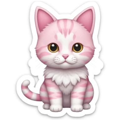 full body of baby American Wirehair pink cat  sticker