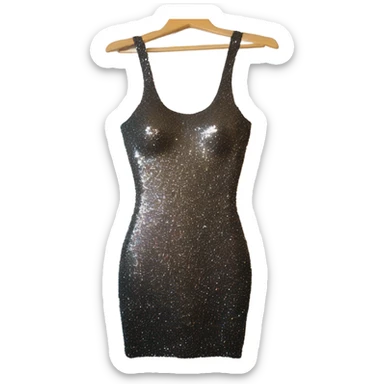 sparkly short bodycon dress on hanger sticker