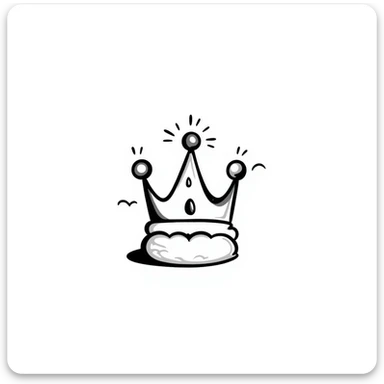 hand-drawn doodle of a crown with playful lines sticker