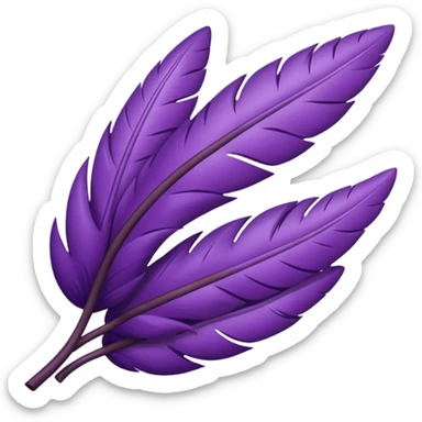 una pluma de ave morada sticker