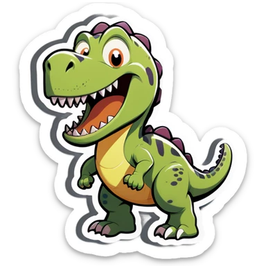 dinosaur laughing sticker
