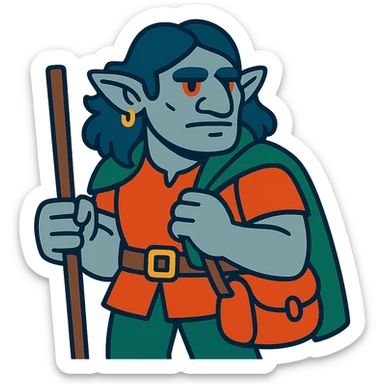 firbolg with grey skin sticker